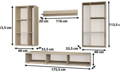 Meblościanki></noscript>Meblohand Tanie meble do salonu CUBE dąb sonoma