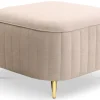 Pufy>LASKI Tapicerowana pufa do siedzenia z przeszyciami LOURE