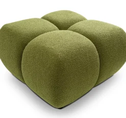 Pufy></noscript>LASKI Tapicerowana pufa z przeszyciami do siedzenia MEROS tkanina boucle