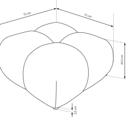 Pufy></noscript>LASKI Tapicerowana pufa z przeszyciami do siedzenia MEROS tkanina boucle