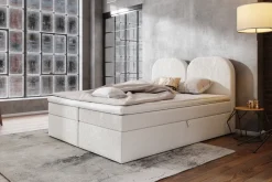 Łóżka Ze Stelażem|Łóżka Z Zagłówkiem></noscript>Rimal Tapicerowane łóżko kontynentalne 160x200 cm do sypialni boucle COSMO zielone