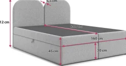 Łóżka Ze Stelażem|Łóżka Z Zagłówkiem></noscript>Rimal Tapicerowane łóżko kontynentalne 160x200 cm do sypialni boucle COSMO zielone