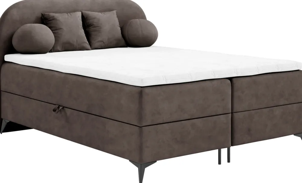 Łóżka Małżeńskie|Łóżka Ze Stelażem>BROMARKT Tapicerowane łóżko kontynentalne 160x200 cm do sypialni z pojemnikiem SERENO