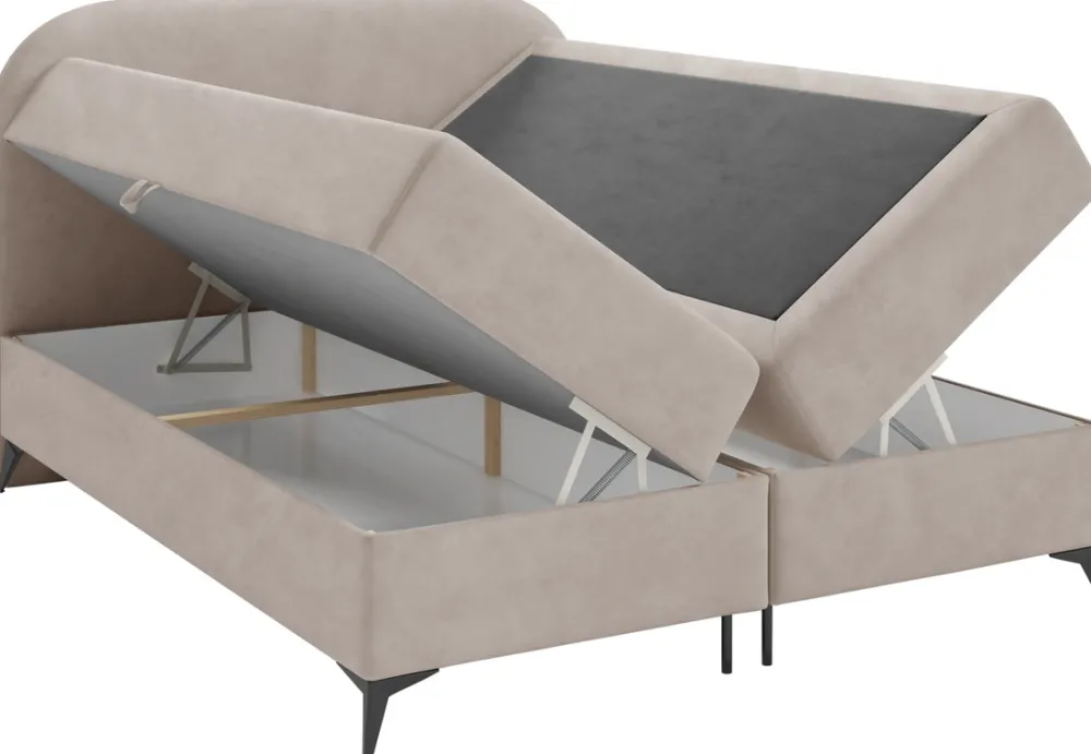 Łóżka Małżeńskie|Łóżka Ze Stelażem>BROMARKT Tapicerowane łóżko kontynentalne 160x200 cm do sypialni z pojemnikiem SERENO