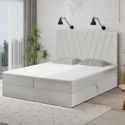 Łóżka Młodzieżowe|Łóżka Ze Stelażem>MEBAS Tapicerowane łóżko kontynentalne 140x200 cm FACE pojemnik