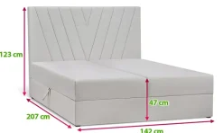 Łóżka Młodzieżowe|Łóżka Ze Stelażem></noscript>MEBAS Tapicerowane łóżko kontynentalne 140x200 cm FACE pojemnik