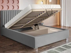 Łóżka Młodzieżowe|Łóżka Z Zagłówkiem>Riban Tapicerowane łóżko małżeńskie z pojemnikiem 160x200 cm HEROLD