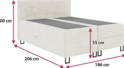 Łóżka Małżeńskie|Łóżka Ze Stelażem></noscript>BROMARKT Tapicerowane łóżko 180x200 cm kontynentalne do sypialni TESSA