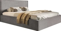 Łóżka Ze Stelażem|Łóżka Z Zagłówkiem>Riban Tapicerowane łóżko 180x200 cm z pojemnikiem małżeńskie PARISIO szare
