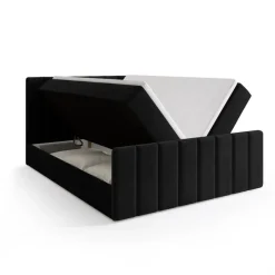 Łóżka Małżeńskie|Łóżka Ze Stelażem>BROMARKT Tapicerowane łóżko 180x200 cm z pojemnikiem DENVER DUO czarny