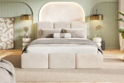 Łóżka Młodzieżowe|Łóżka Dziecięce></noscript>Riban Tapicerowane łóżko 120x200 cm z pojemnikiem jednoosobowe SEPERO beżowe