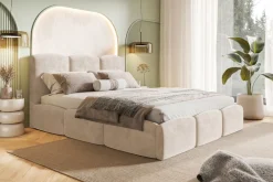 Łóżka Młodzieżowe|Łóżka Dziecięce></noscript>Riban Tapicerowane łóżko 120x200 cm z pojemnikiem jednoosobowe SEPERO beżowe