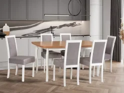 Krzesła Drewniane|Krzesła>DREWMIX Tapicerowane krzesło drewniane do jadalni GROTTO