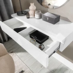 Zestawy Mebli Do Sypialni|Toaletki I Konsole></noscript>GiB Meble Toaletka biała w stylu nowoczesnym NARNI połysk biały