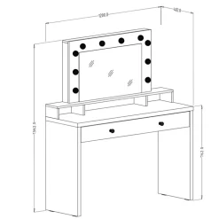 Toaletki I Konsole></noscript>Helvetia Toaletka z lustrem biała w stylu nowoczesnym ARIA