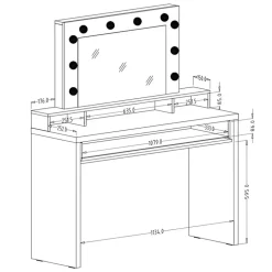 Toaletki I Konsole></noscript>Helvetia Toaletka z lustrem biała w stylu nowoczesnym ARIA
