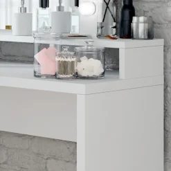 Toaletki I Konsole></noscript>Helvetia Toaletka z lustrem LED szuflady DIVA biały lustro