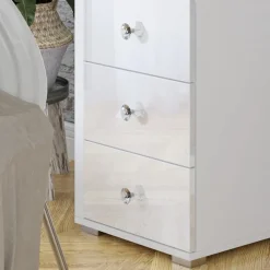 Toaletki I Konsole></noscript>Helvetia Toaletka z lustrem LED szuflady DIVA biały lustro