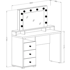 Toaletki I Konsole></noscript>Helvetia Toaletka z lustrem LED szuflady DIVA biały lustro