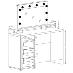 Toaletki I Konsole></noscript>Helvetia Toaletka z lustrem LED szuflady DIVA biały lustro