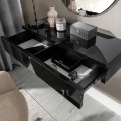 Zestawy Mebli Do Sypialni>GiB Meble Toaletka z lustrem w stylu nowoczesnym NARNI połysk czarny