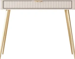 Zestawy Mebli Do Sypialni>LASKI Toaletka z szufladą do sypialni 100 cm beżowa LEONTE