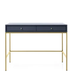 Toaletki I Konsole>PIASKI Toaletka z szufladami MONTI granat złoty granatowy