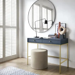 Toaletki I Konsole></noscript>PIASKI Toaletka z szufladami MONTI granat złoty granatowy