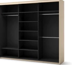 Zestawy Mebli Do Sypialni|Szafy Do Przedpokoju>lenart. Trzydrzwiowa duża szafa przesuwna do sypialni 250 cm z lustrem beżowa