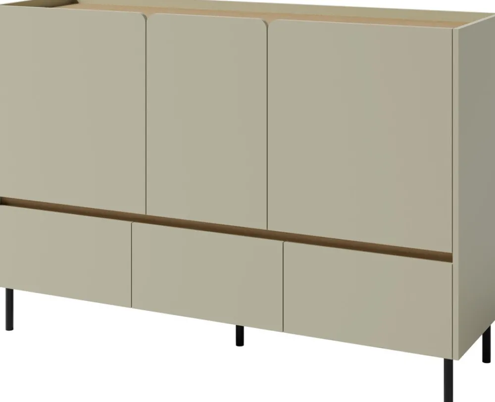 Meble Dla Dzieci|Meble Młodzieżowe>MEBLAR Trzydrzwiowa komoda 150 cm młodzieżowa z szufladami na nóżkach LISSARO