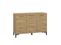 Zestawy Mebli Do Salonu|Komody>ML Meble Trzydrzwiowa komoda do salonu 120 cm NEVIO dąb artisan