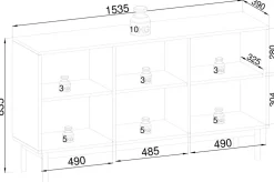 Komody></noscript>PIASKI Trzydrzwiowa komoda do salonu 153,5 cm JUVA kaszmir