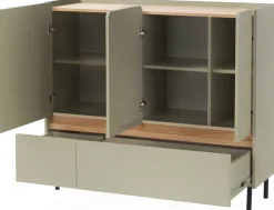 Komody>MEBLAR Trzydrzwiowa komoda młodzieżowa 120 cm z szufladami na nóżkach LISSARO