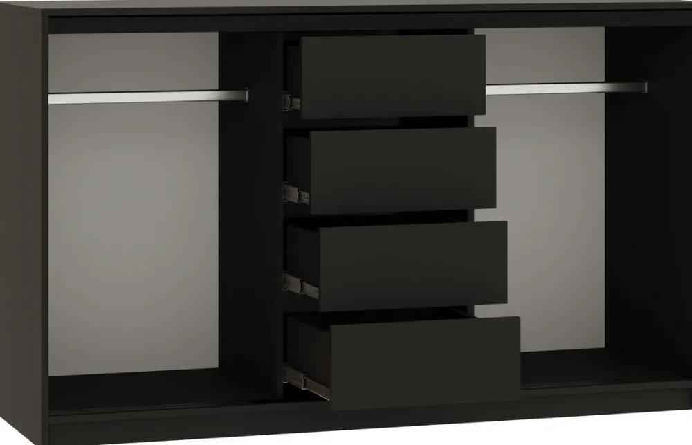 Komody>BROMARKT Trzydrzwiowa komoda przesuwna 160 cm z szufladami LOFT