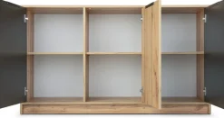 Komody>Stolar Trzydrzwiowa komoda z lamelami 140 cm BILL dąb wotan