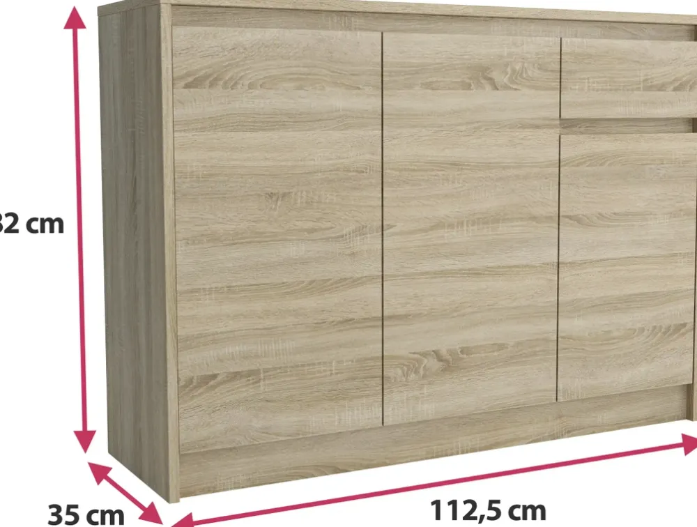 Komody>Meblohand Trzydrzwiowa komoda z szufladą nowoczesna ARTEGO dąb sonoma