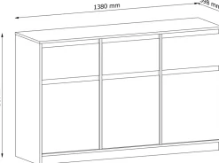Komody></noscript>GAŁA MEBLE Trzydrzwiowa komoda z szufladami do salonu 138 cm MARANTA