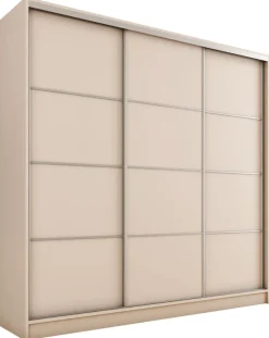Zestawy Mebli Do Przedpokoju|Szafy Do Przedpokoju>BROMARKT Trzydrzwiowa nowoczesna szafa przesuwna 200 cm TOP beż piaskowy