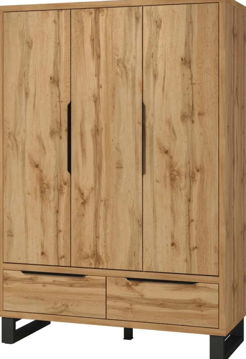 Zestawy Mebli Do Sypialni|Szafy Trzydrzwiowe>Helvetia Trzydrzwiowa szafa do sypialni w stylu loftowym HALLE S