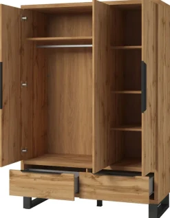 Zestawy Mebli Do Sypialni|Szafy Trzydrzwiowe>Helvetia Trzydrzwiowa szafa do sypialni w stylu loftowym HALLE S