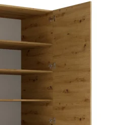 Meble Młodzieżowe|Szafy Trzydrzwiowe></noscript>MEBLOSIEK Trzydrzwiowa szafa do sypialni 158 cm TIVARO z szufladami i półkami dąb artisan