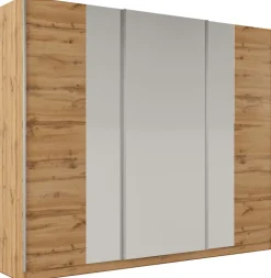 Szafy Trzydrzwiowe|Szafy Z Lustrem>Stolar Trzydrzwiowa szafa przesuwna z lustrem 250 cm PARDO dąb wotan