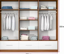 Szafy Trzydrzwiowe|Szafy Z Lustrem></noscript>Stolar Trzydrzwiowa szafa przesuwna z szufladami 250 cm ARISA