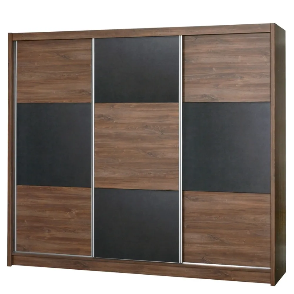 Szafy Trzydrzwiowe|Szafy Z Lustrem>Stolar Trzydrzwiowa szafa przesuwna z półkami 250 cm CERES