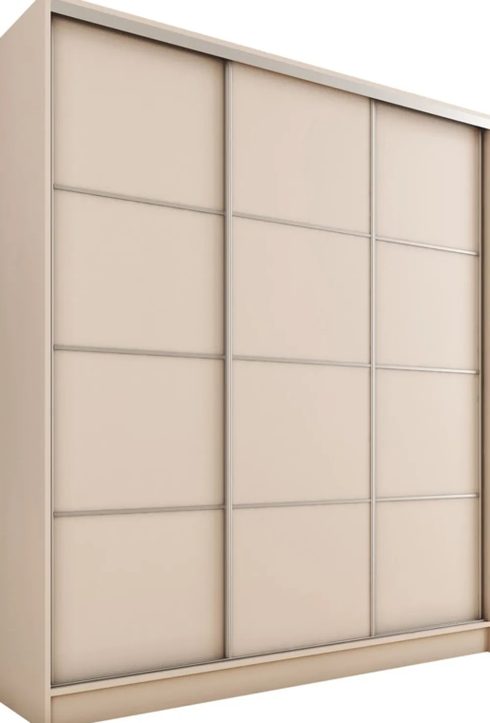 Zestawy Mebli Do Przedpokoju|Szafy Trzydrzwiowe>BROMARKT Trzydrzwiowa szafa przesuwna 150 cm TOP beż piaskowy