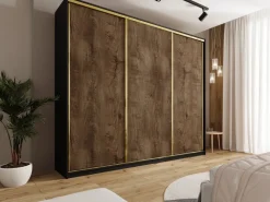 Szafy Trzydrzwiowe|Szafy Przesuwne></noscript>BROMARKT Trzydrzwiowa szafa przesuwna 280 cm GOLD NEW MAX glamour