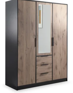 Meble Dla Dzieci|Szafy Trzydrzwiowe>Stolar Trzydrzwiowa szafa uchylna z szufladami i półkami 150 cm LANTE