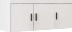 Zestawy Mebli Do Przedpokoju|Szafy Modułowe></noscript>Lempert Trzydrzwiowa szafa z lustrem z nadstawką 133 cm KUBA biały