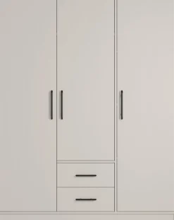 Garderoby|Meble Dla Dzieci>MEBLAR Trzydrzwiowa szafa z półkami do sypialni 150 cm szuflady SEVAS kaszmir