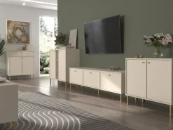 Zestawy Mebli Do Salonu|Szafki Rtv></noscript>Lempert Trzydrzwiowa szafka pod telewizor 180 cm TOKEN beż piaskowy